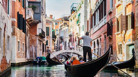 Gondola in the canals of Venice